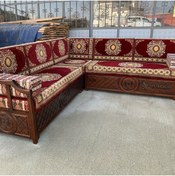 Resim Sultan Sedir Hanedan Şark Köşesi - Motifli 230+240 cm L Köşe Takımı (+2 Kolçak) 