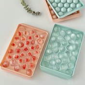 Resim 1 adet Yuvarlak Buz Küpü Kalıbı - Dondurucu için Plastik Kütük Yapıcı, Pembe & Açık Mavi Çok Fonksiyonlu Mutfak Aracı Çikolata ve İçecek Soğutma | Meyve Buz Kalıbı | Donduruculu Plastik Buz Tepsisi 