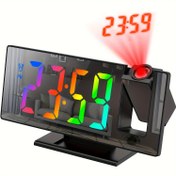 Resim LED ekranlı, renkli font, ayarlanabilir parlaklık, ortam aydınlatması, kolay zaman projeksiyonu, plastik dikdörtgen tasarım, yatak odası ve ofis için alarm saat 