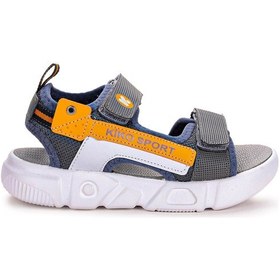 Resim Kiko Kids Cırtlı Yürüyüş Erkek Çocuk Sandalet 201 Füme - Turuncu 