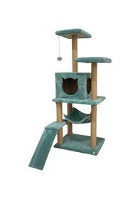 Resim Reyo Pet S9 Kedi Tırmalama Kulesi Platformlu 124 Cm Turkuaz 