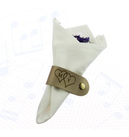 Resim Cappuccino Renk, Günlük Yemeklere Kişiselleşmiş Zarafet Katan, Isim Yazılabilen Peçetelik 4' Lü Set 