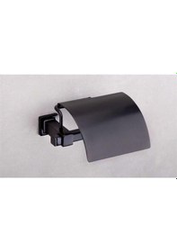 Resim System Q-line Kapaklı Tuvalet Kağıtlığı Siyah Ba1006010al6 Krom 
