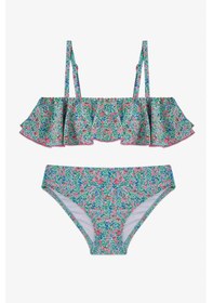 Resim Penti Renkli Kız Çocuk Ditsy Bandeau Bikini Takımı 