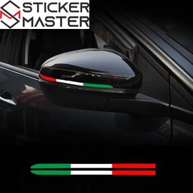 Resim İtalyan Bayrağı Sticker Ayna Şerit Seti | Sticker Master 