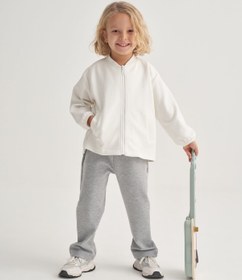 Resim Unisex Çocuk İnterlok Düz Kesim Pantolon Gri Melanj - 3-4 Yaş 