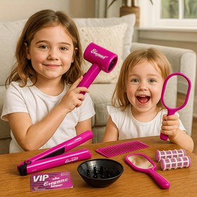 Resim Çocuklar için Saç Stil Oyun Seti, Mini Saç Kurutma Makinesi ve Tarak ile - Kızlar için Oyuncak Salon Oyuncakları, Rol-Çalışma Giyim Aksesuarları, Karışık Renkler, Gençler için Dayanıklı ve Güvenli, Gençler için Mükemmel Hediye, Gençler Oyuncak Seti 