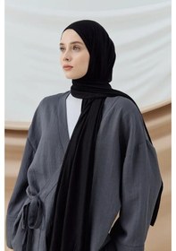 Resim Modakaşmir Penye Şal Siyah Bej - Krem - Siyah 