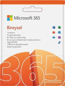 Resim Microsoft 365 Bireysel Türkçe - Kutu Lisans 1 Yıl (561279339) 