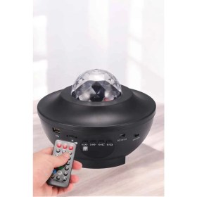Resim Eco Lounge Projektör Yıldız Gece Lambası Disko Topu Bluetooth Bağlantılı Taşınabilir Şarjlı 
