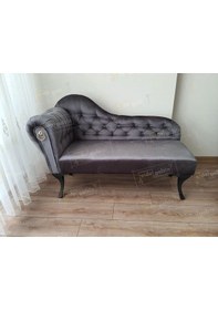 Resim Dekoratif Bihter Koltuk Josefin Puf 110 Cm Siyahayak Antrasit 