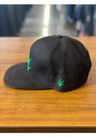 Resim Hamze Marivana Siyah Kanvas Hiphop Snapback Rapper Basket Cap Şapka 