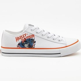 Resim Harley Davidson Pearland Erkek Beyaz Keten Spor Ayakkabı 