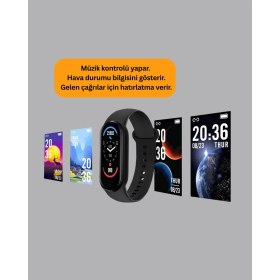 Resim Akıllı Bileklik - Kalp Atışı Uyku Adımsayar ve Bildirim Takibi 