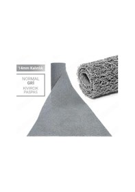 Resim 100x1300cm Gri Kıvırcık Paspas-halı Kaymaz Yolluk Lidya 14mm Gri 