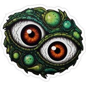 Resim 11x10 Cm Canavar Gözleri Sticker Laptop Kask Araba Motor Defter 