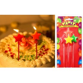 Resim Doğum Günü Mumu Yıldızlı 4 Adet 