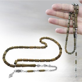 Resim Tesbihname Kararmaz Metal Arnavut Zincir Püsküllü Kapsül Kesim Açık Kahverengi Pelesenk Tesbih 