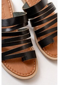 Resim Siyah Ortopedik Hakiki Deri Kadın Terlik Çok Renkli 