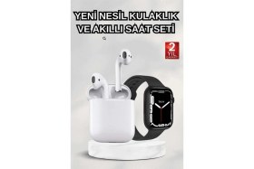 Resim İlkyaz Fashion 2025 Model Akıllı Saat ve 2.nesil Tws Bluetooth Kulaklık Anc Özelliği Amoled Ekran Ilkyz-Krgrs3 