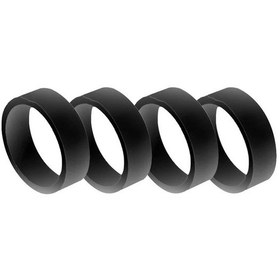 Resim 4 Adet Black-8 1 Adet Silikon Joystick Koruyucu Halkalar Elastik Oyun Rocker Kapak Daire Buhar Güverte İçin Xbox P 