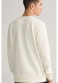 Resim Gant Erkek Krem Regular Fit Sweatshirt Krem 