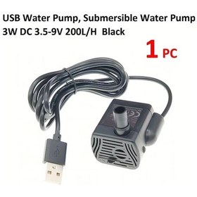Resim Xuweiwei Usb Water Pump 1pc Sessiz 3w Dc Su Pompası 200l/h Akış Hızı Dayanıklı Abs Gövde Usb Beslemeli 