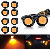 Resim 10 Adet 23mm 1.5w Dc12v Motosiklet Kartal Göz Işığı Çift Lens Strobe Işık Sarı Işık Diğer 