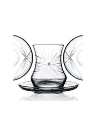 Resim Decocia Afro 12 Kişilik 24 Parça Çay Seti 170cc Mira Desenliİ Şeffaf 