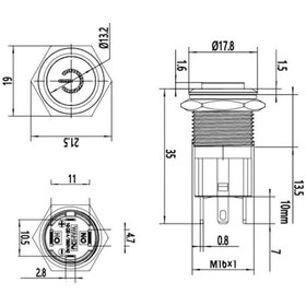 Resim Motorobit 16D-G1-C 16Mm Çıkık Yaylı Işıklı Power Metal Buton - Yeşil 