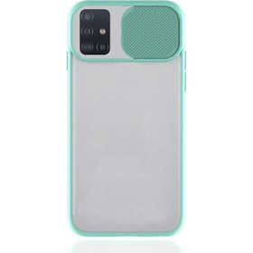 Resim Eiroo Lens Series Samsung Galaxy A71 Turkuaz Silikon Kılıf 