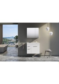 Resim Orka Enez 80 Cm Mdf Beyaz Banyo Dolabı Alt Modül Ve Lavabo Beyaz 