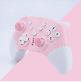 Resim Pink-switch Kablosuz Oyun Kumandası Ns Gamepad, Uyandırma Fonksiyonlu, Titreşimli Tek Tıklamayla Uyandırma Fonksiyonu, 