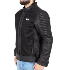 Resim Venom Motosiklet Montu Deri Siyah Blade Fileli Motorcu Ceketi 