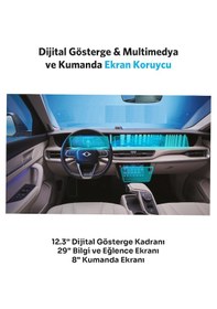 Resim Togg T10f Gösterge Bilgi Ve Kumanda Ekranları Uyumlu Set 9h Nano Ekran Koruyucu 