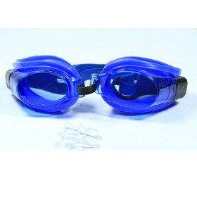 Resim Kulak Tıkaçlı Yüzücü Havuz Deniz Gözlüğü Mavi 