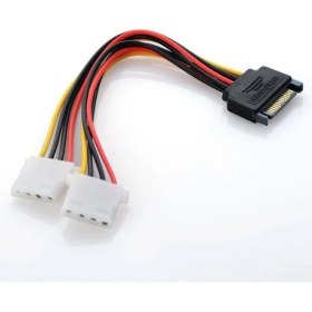 Resim TeknoKapsül 30 cm 15 Pin Sata Erkek To 2x 4 Pin Dişi Molex Kablo 15 Pin Erkek 2x 4 Pin Dişi Molex 30 cm Sata Kablo 