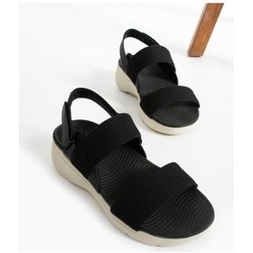 Resim Kadın Dolgu Topuk Sandalet Siyah-286 Siyah 