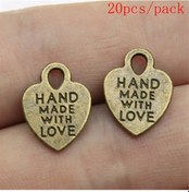 Resim Wecharms El Yapımı Kalp Charms Takı Kiti - Dıy Kolye Aksesuarları Antik Bakır Kaplama 