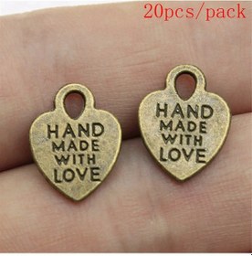 Resim Wecharms El Yapımı Kalp Charms Takı Kiti - Dıy Kolye Aksesuarları Antik Bakır Kaplama 