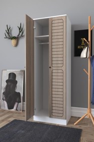 Resim Remaks Fuga 2 Kapaklı Elbise Dolabı - Beyaz Gövde Cordoba Kapak 