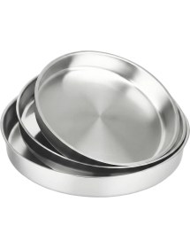 Resim Özbir Paslanmaz Çelik Yuvarlak Fırın Yemek ve Börek Tepsisi 28X6 cm 