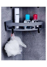 Resim Rotanev Üçgen Köşelik Yapışkanlı Banyo Rafı Banyo Düzenleyici Duş Rafı Organizer Mutfak Organizeri Gri 