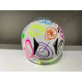 Resim Sway Kask SW-715 Çenesiz Whıte Flower 