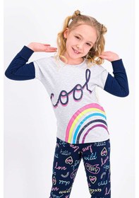 Resim Rolypoly Cool Love Karmelanj Kız Çocuk Pijama Takımı 5274-25233 Kar Melanj 