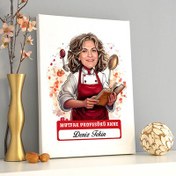 Resim Mutfak Profesörü Anne Karikatürlü Kanvas Tablo 