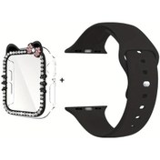 Resim Sunshine022 iOS Watch Uyumlu 44mm Karma Desenli Kedi Bant Ekran Koruyuculu 2li Paket 