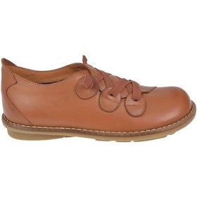 Resim Pullman Hakiki Deri Lastik Bağcıklı Kadın Ayakkabı Plm-34211 Taba Taba 