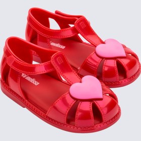 Resim Mini Melissa Hip Heart Ballerina Kırmızı Kalpli Kız Bebek & Çocuk Sandaleti | 22-30 Numara | Melflex® Vegan | İkonik Kokulu - 27 