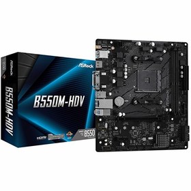 Resim Asrock B550M-HDV DDR4 4733 MHz OC M.2 DVI/VGA/HDMI PCIe 4.0 AM4 mATX Anakart 